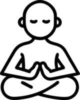 Person practicing mindfulness meditation on glossy background copy space on left vector