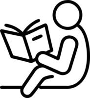 Person having a lightbulb moment while reading a book in a cozy library with copy space vector