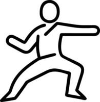 Person practicing Tai Chi in park with copy space vector