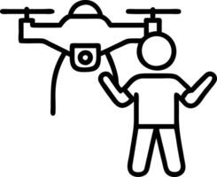 Photographer using drone with VR headset and copy space vector