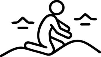 Person practicing breathing exercises on hilltop with copy space vector