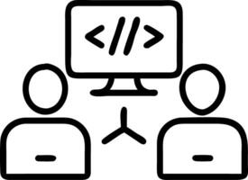 Macro close up of a software developer using collaborative coding platforms with copy space vector