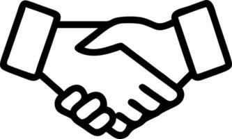 Plain green background with handshake icon and copy space on top vector