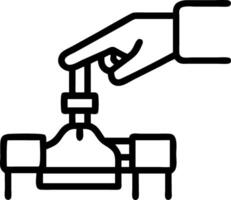 Macro close up of an engineers hands operating a robotic arm with copy space vector