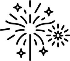 Plain blue background with golden fireworks and copy space on top vector