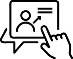Macro close up of a marketing specialist using AI driven analytics for collaborative campaigns with copy space vector