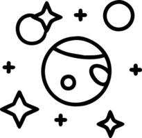 Plain dark space background with glowing planets and copy space vector
