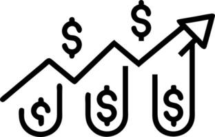 Plain blue background with increasing dollar sign graph vector