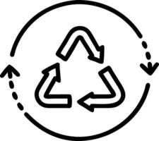 Plain blue background with recyclable icon in white vector
