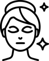Individual using a face mask in a bathroom copy space on right vector