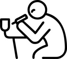 Individual having a moment of insight while practicing tai chi in a park with copy space Set 2 vector
