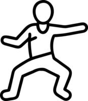 Individual having a moment of insight while practicing tai chi in a park with copy space vector