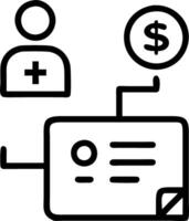 Healthcare cost analyst tracking expenses on macro reality background Set 5 vector