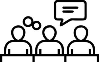 Group of students having an insightful discussion in a classroom with copy space vector