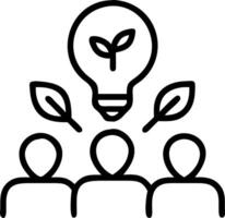 Green product development team brainstorming sustainable solutions with copy space Set 2 vector