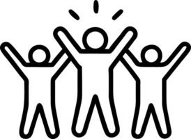 Group of coworkers celebrating a project success and experiencing collective realization with copy space vector