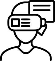 Journalist reporting with virtual reality tools and copy space vector