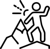 Individual having a sudden realization while hiking in the mountains with copy space vector