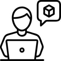 Logistics coordinator using laptop for shipment planning on plain background vector