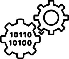Industrial gears with digital elements and copy space vector