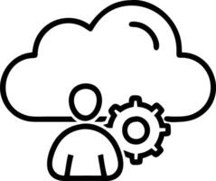 IT specialist configuring cloud networks with soft abstract background and ample copy space vector