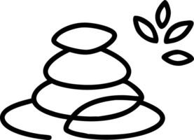 Levitating massage stones with floating eucalyptus leaves isolated on white background. vector