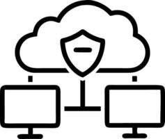 IT Team Monitoring Cloud Security on Large Screens vector