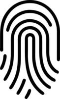 Glossy silver background with futuristic fingerprint symbol representing digital security vector