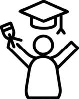 Graduate holding diploma with plain dark background copy space on left vector