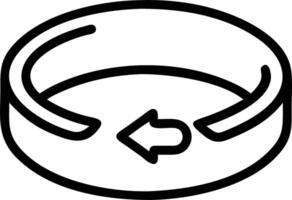 Glossy surface with closed loop symbol in metallic finish vector