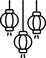 Glossy white background with red Chinese paper lanterns and copy space above. vector