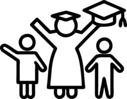 Graduate posing with diploma and family in candid setting copy space on left vector