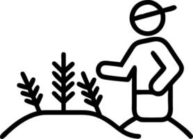 Glossy yellow background with silhouette of farmer harvesting and copy space below. vector
