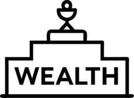 Golden podium with jade ornament and Wealth wording ample copy space below vector