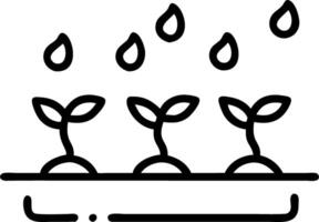 Glossy soil with sprouting seeds in rooftop bed vector