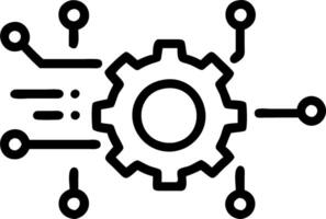 Glossy purple background with holographic gears to represent digital processes vector
