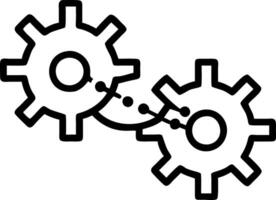 Glossy metallic gears with digital enhancements and copy space vector