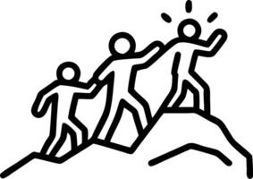 Glossy background of silhouettes of hikers on a mountain ridge at sunrise copy space above vector