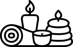 Glossy background with arranged spa towels essential oils and candles copy space on side vector