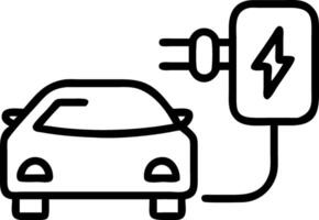 Glossy background with an electric vehicle charging icon in green with space for text vector