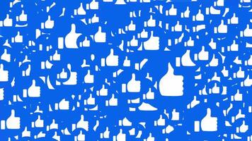 Animation of blue like button transition from green screen, suitable for transition footage in motion graphics and presentation footage on social media. video