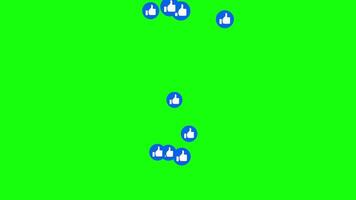 like button pop up animation on green screen background, animated like footage suitable for social media love button. video
