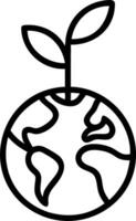 Globe and seedling on white background vector