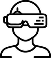 Glossy background of business leader using augmented reality for digital transformation with copy space vector