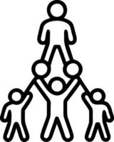 Glossy background of group forming a human pyramid copy space above vector