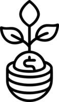 Globe with Growing Tree atop Stack of Coins and Copy Space vector