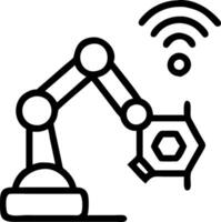 Glossy background of engineers working on smart manufacturing systems with copy space vector