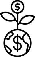Globe Made of Dollar Bills with Tree Growing Out and Copy Space vector