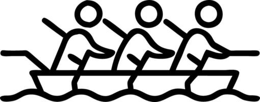 Glossy background of group silhouettes rowing boats in sync copy space below vector
