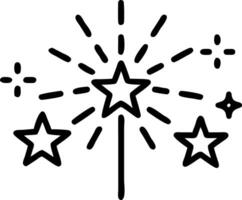 Futuristic close up of glowing sparklers forming star patterns copy space below vector